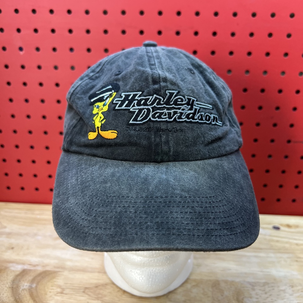 Looney Tunes Tweety Bird Harley-Davidson Men's Hat Size OS Grey Faded Strapback